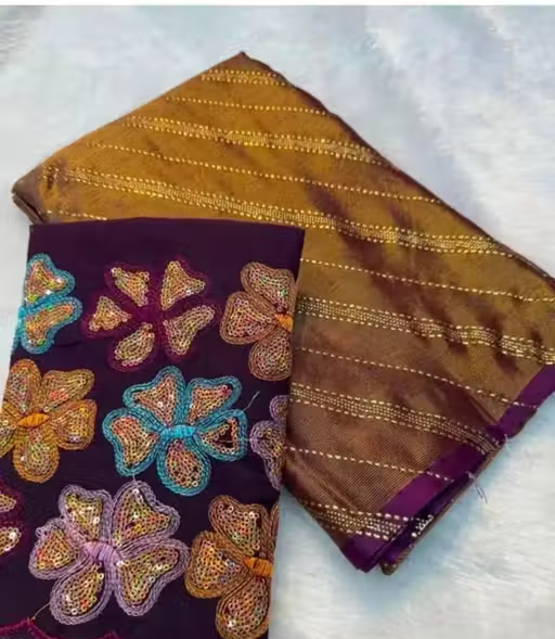 BRASSO FOIL SAREE WITH FANCY BLOUSE