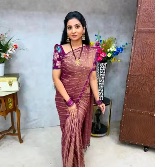 BRASSO FOIL SAREE WITH FANCY BLOUSE - Image 2