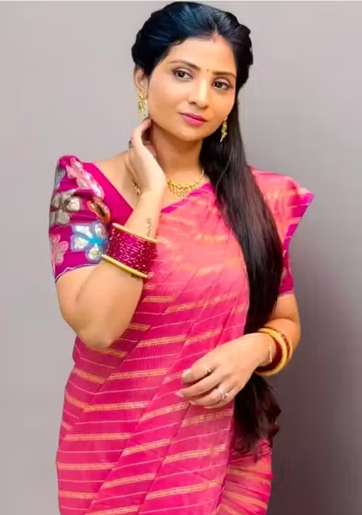 BRASSO FOIL SAREE WITH FANCY BLOUSE - Image 3