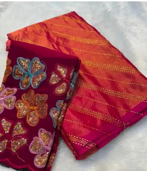 BRASSO FOIL SAREE WITH FANCY BLOUSE - Image 4
