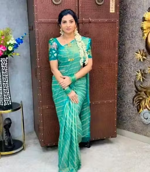 BRASSO FOIL SAREE WITH FANCY BLOUSE - Image 3