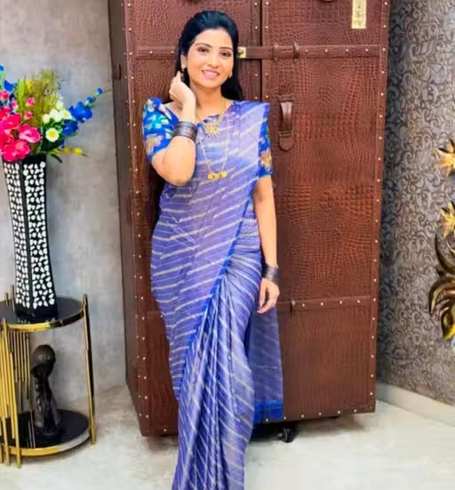 BRASSO FOIL SAREE WITH FANCY BLOUSE - Image 3