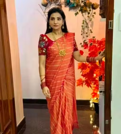 BRASSO FOIL SAREE WITH FANCY BLOUSE - Image 3