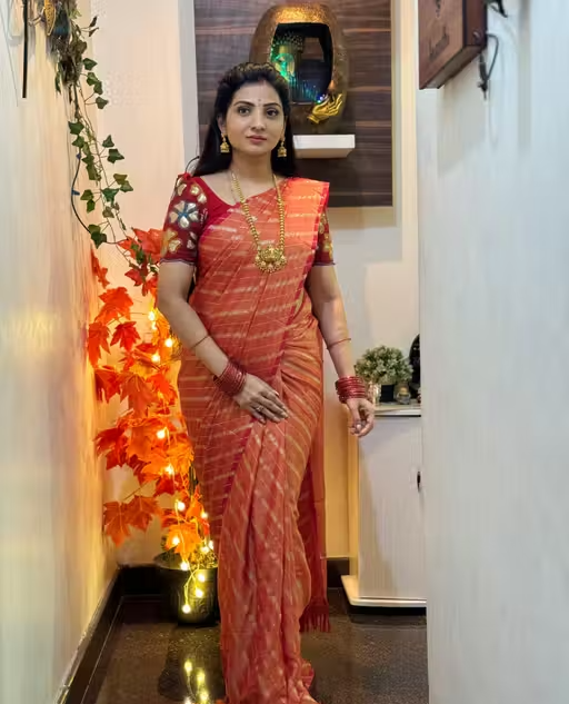 BRASSO FOIL SAREE WITH FANCY BLOUSE - Image 4