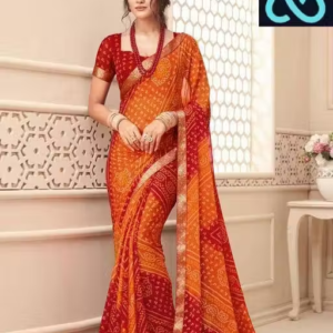 Amazing georgette saree with running blouse
