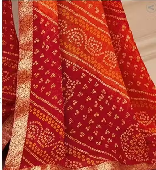 Amazing georgette saree with running blouse - Image 2