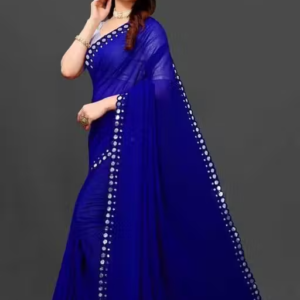 Bule trending sarees mirror work