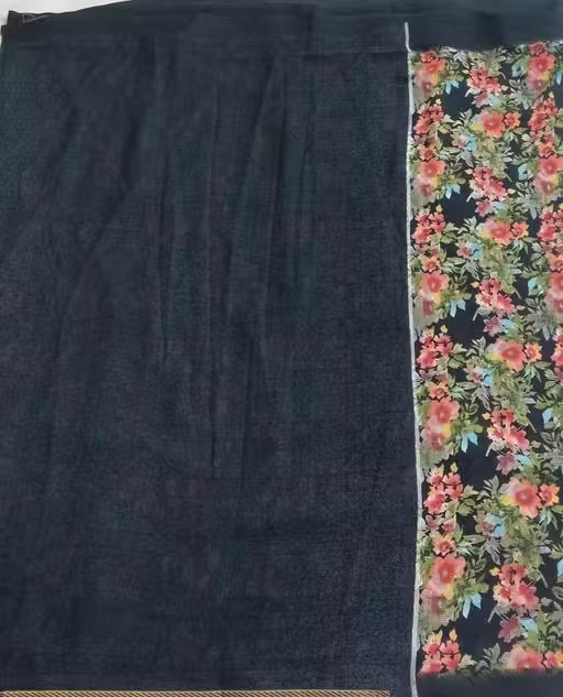 NEW FLOWER GEORGETTE DESIGN SAREE WITH BORDER - Image 3