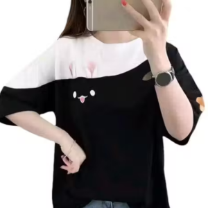 Women's Pikachu Print Oversized T-Shirt – Black
