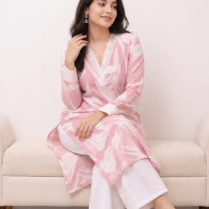 Printed Cotton Kurta Palazzos Fit/ for Women