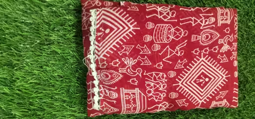 Gullak New Printed Georgette Saree with Warli Print and Pom -Pom border - Image 4