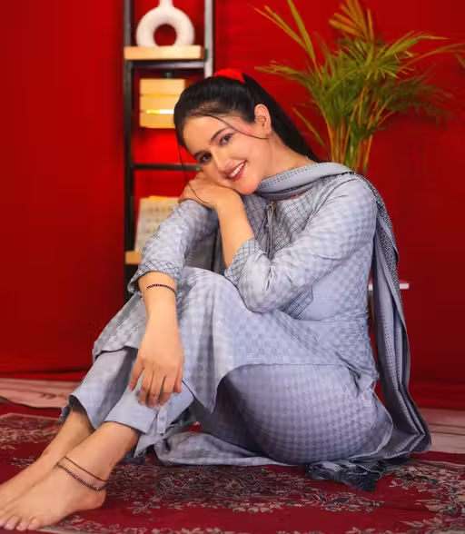 cotton embroidered kurti pant set for women||pure cotton kurti pant set||festive cotton kurti pant set - Image 2