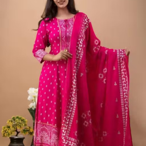 Printed Viscose Kurta Set for Women