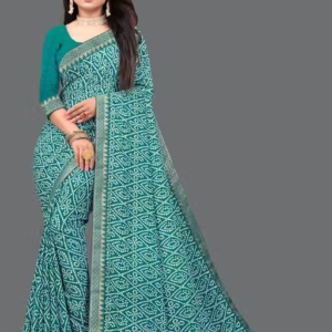 Maharani Daily Wear Bollywood Style Bandhani Printed Saree For Women with Unstitch Blouse Piece