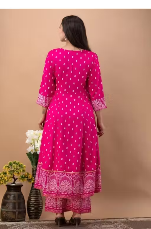 Printed Viscose Kurta Set for Women - Image 2