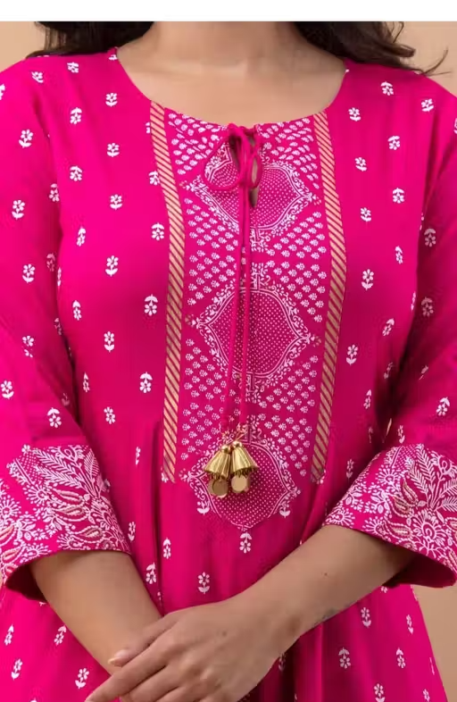 Printed Viscose Kurta Set for Women - Image 4