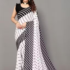 Yashika Women's Georgette Floral Printed Saree with Blouse Piece