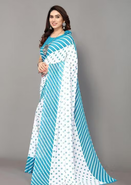 Yashika Women's Georgette Floral Printed Saree with Blouse Piece - Image 2
