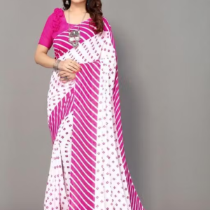Yashika Women's Georgette Floral Printed Saree with Blouse Piece