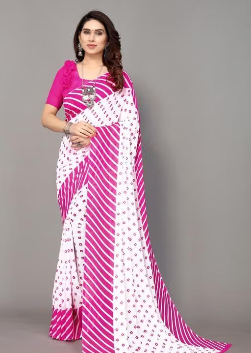 Yashika Women's Georgette Floral Printed Saree with Blouse Piece