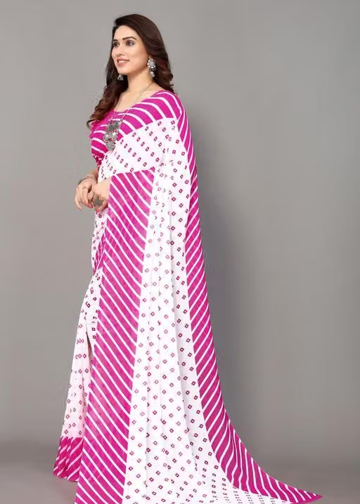 Yashika Women's Georgette Floral Printed Saree with Blouse Piece - Image 2
