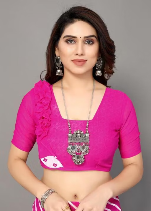 Yashika Women's Georgette Floral Printed Saree with Blouse Piece - Image 3