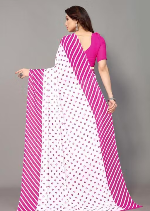 Yashika Women's Georgette Floral Printed Saree with Blouse Piece - Image 4