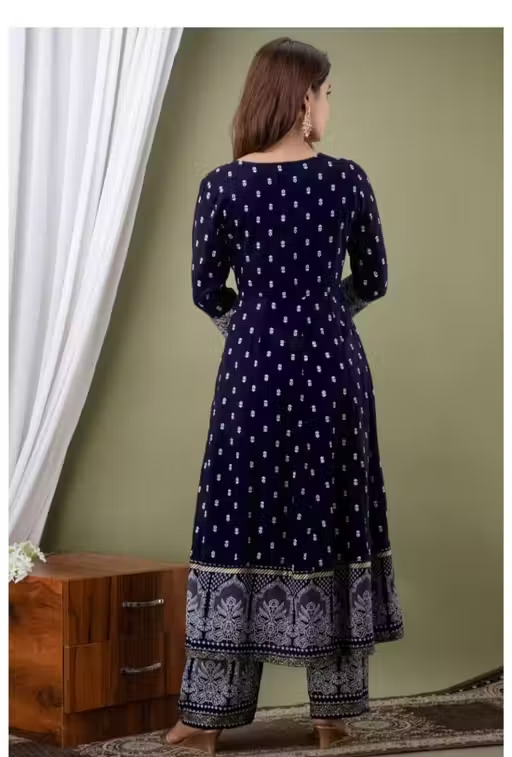 Printed Viscose Kurta Set for Women - Image 3