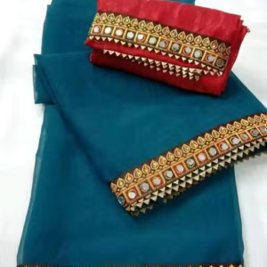 NEW Georgette MIRROR LACE SAREE
