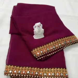 NEW Georgette MIRROR LACE SAREE