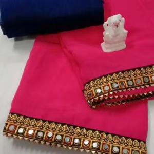 NEW Georgette MIRROR LACE SAREE