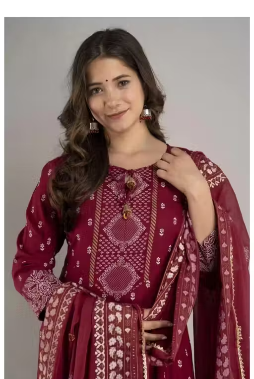 Printed Viscose Kurta Set for Women - Image 2
