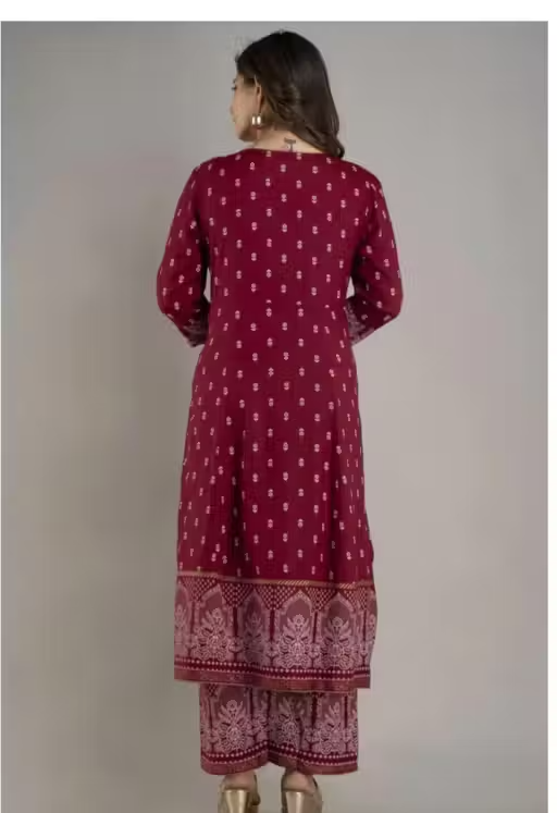 Printed Viscose Kurta Set for Women - Image 3