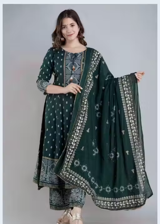 Printed Viscose Kurta Set for Women