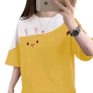 Women's Pikachu Print Oversized T-Shirt – Yellow