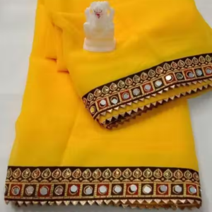 NEW Georgette MIRROR LACE SAREE