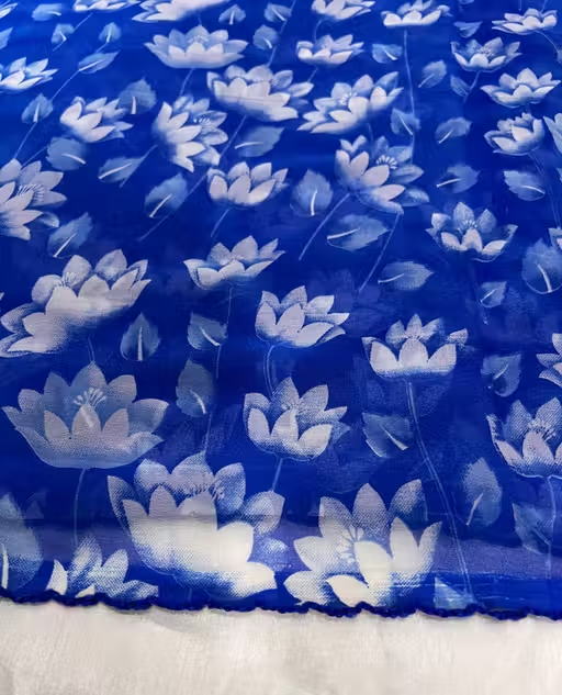 Georgette Printed Saree (With Lace) - Image 3