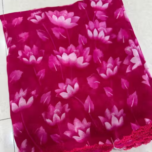 Georgette Printed Saree (With Lace)