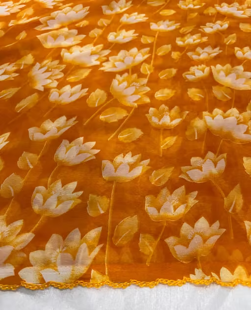 Georgette Printed Saree (With Lace) - Image 3