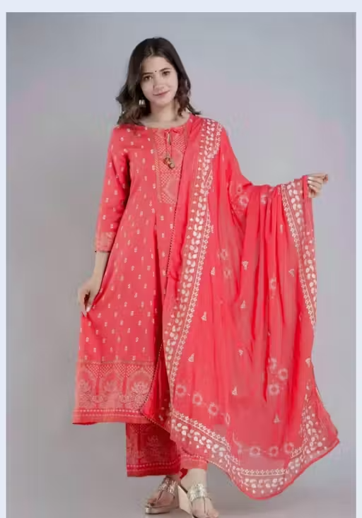 Printed Viscose Kurta Set for Women