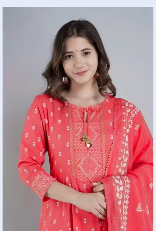 Printed Viscose Kurta Set for Women - Image 2
