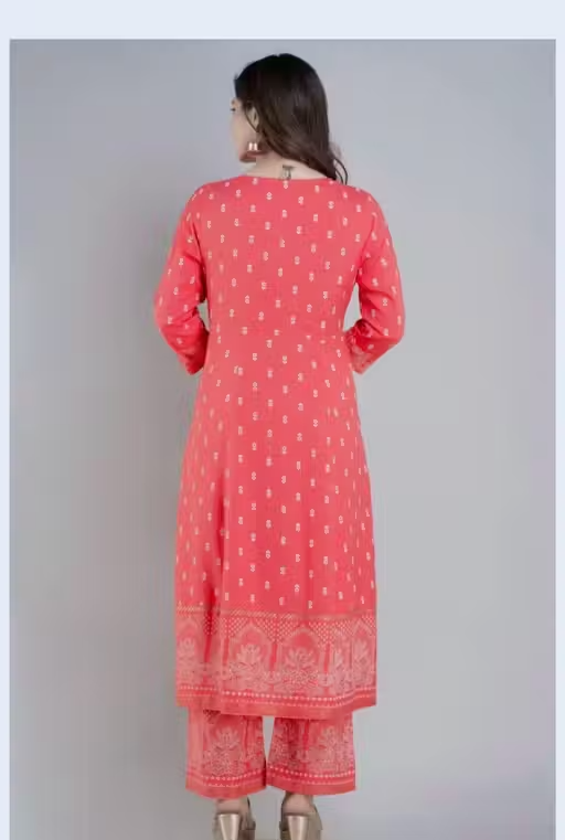 Printed Viscose Kurta Set for Women - Image 3