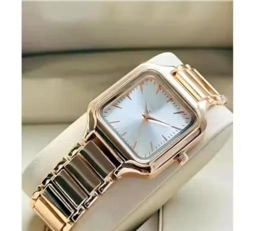 Rose Dial Square Women's Wrist Watch