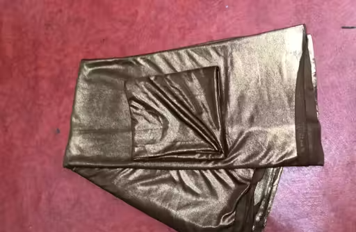 Coffee Lycra Blend Saree With Blouse - Image 3