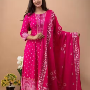 Printed Rayon Kurta Set for Women