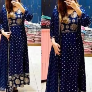 Anarkali Dupatta Set" Women's Printed "Anarkali Kurti" & Pant Dupatta Set