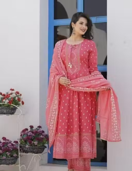 Printed Rayon Kurta Set for Women - Image 2