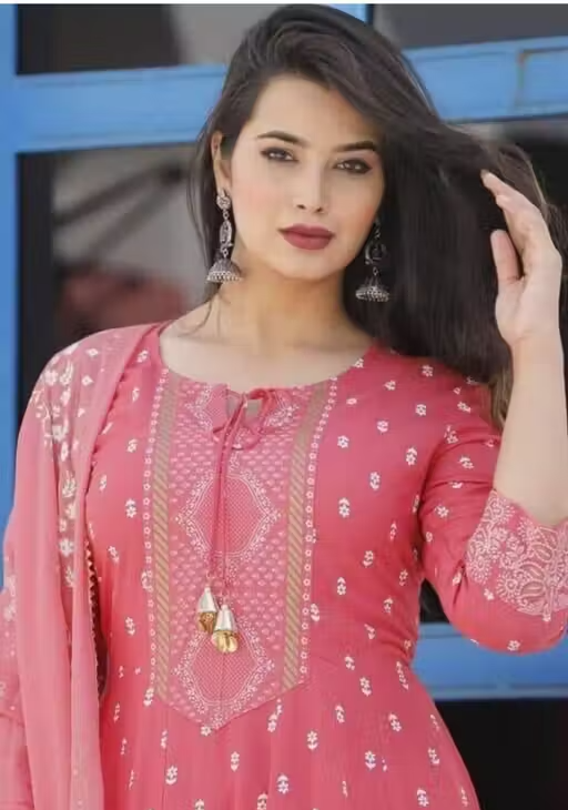Printed Rayon Kurta Set for Women - Image 3