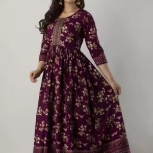 Maroon patta anarkali winter dress women dress new product anarkali kurti kurta set colour
