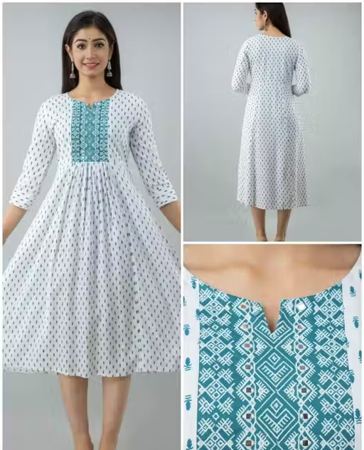 Trendy Printed Embroidery Kurti
